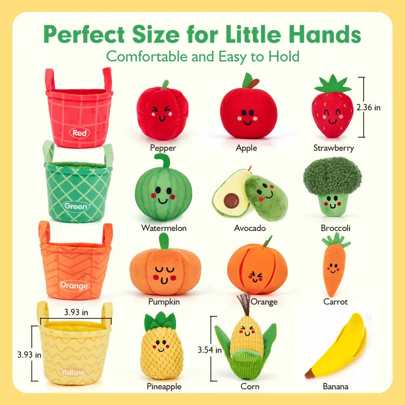 My First Sensory Garden: 16-Piece Montessori Fruit & Veggie Set 🍓🥕