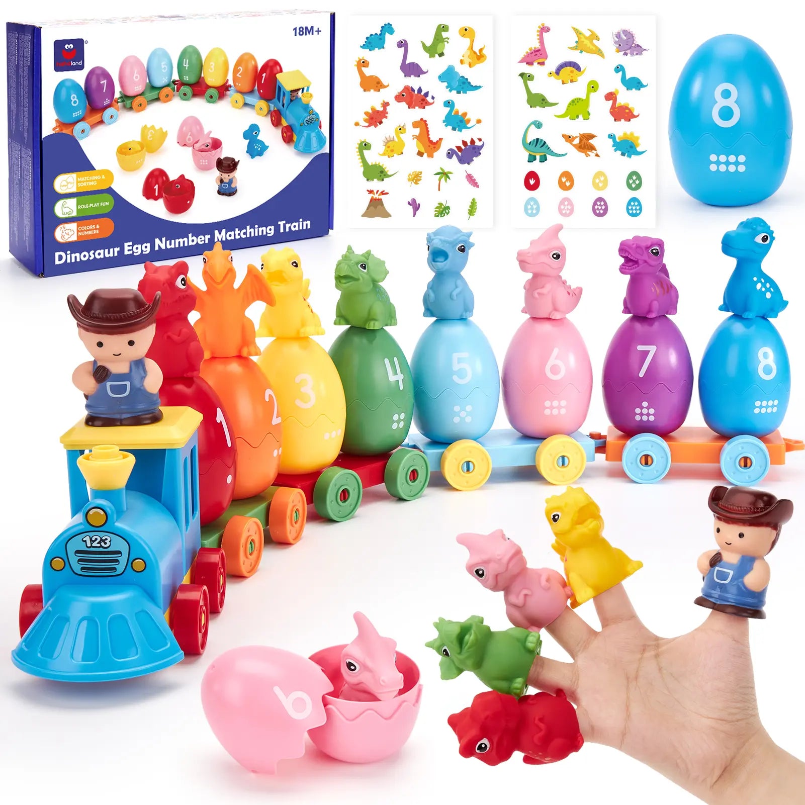 Montessori Toddler Learning Train Set - Counting & Sorting Activity Toy with Keys 🚂🐄