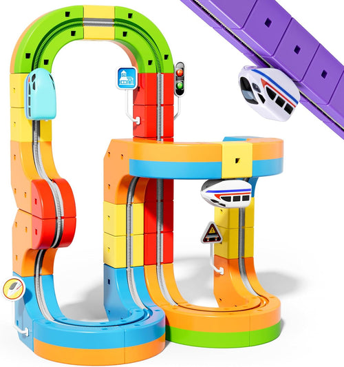 3D Flexible Electric Train & Race Track Set - Anti-Gravity STEM Toy for Kids 🚂🏎️