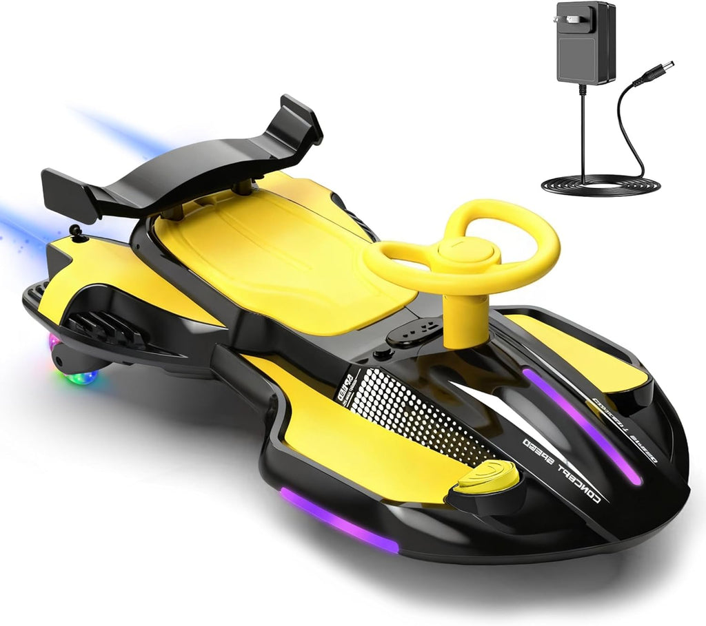 12V Electric Wiggle Car - 2-in-1 Swing & Drift Ride-On with LED Lights & Music 🏎️💨
