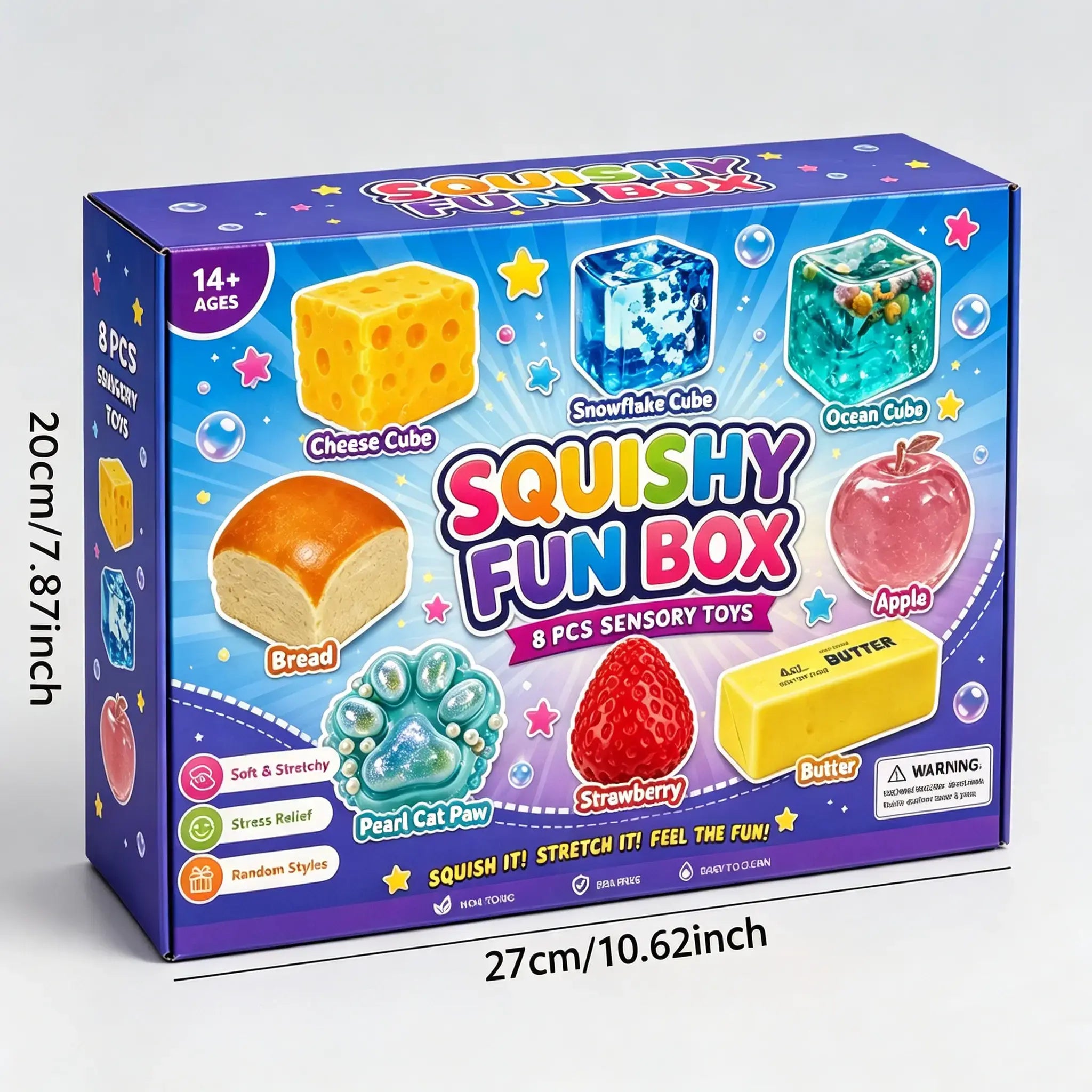8-Piece Mystery Squishy Blind Box - Malt Sugar Stress Relief Fidget Toys 🍬✨