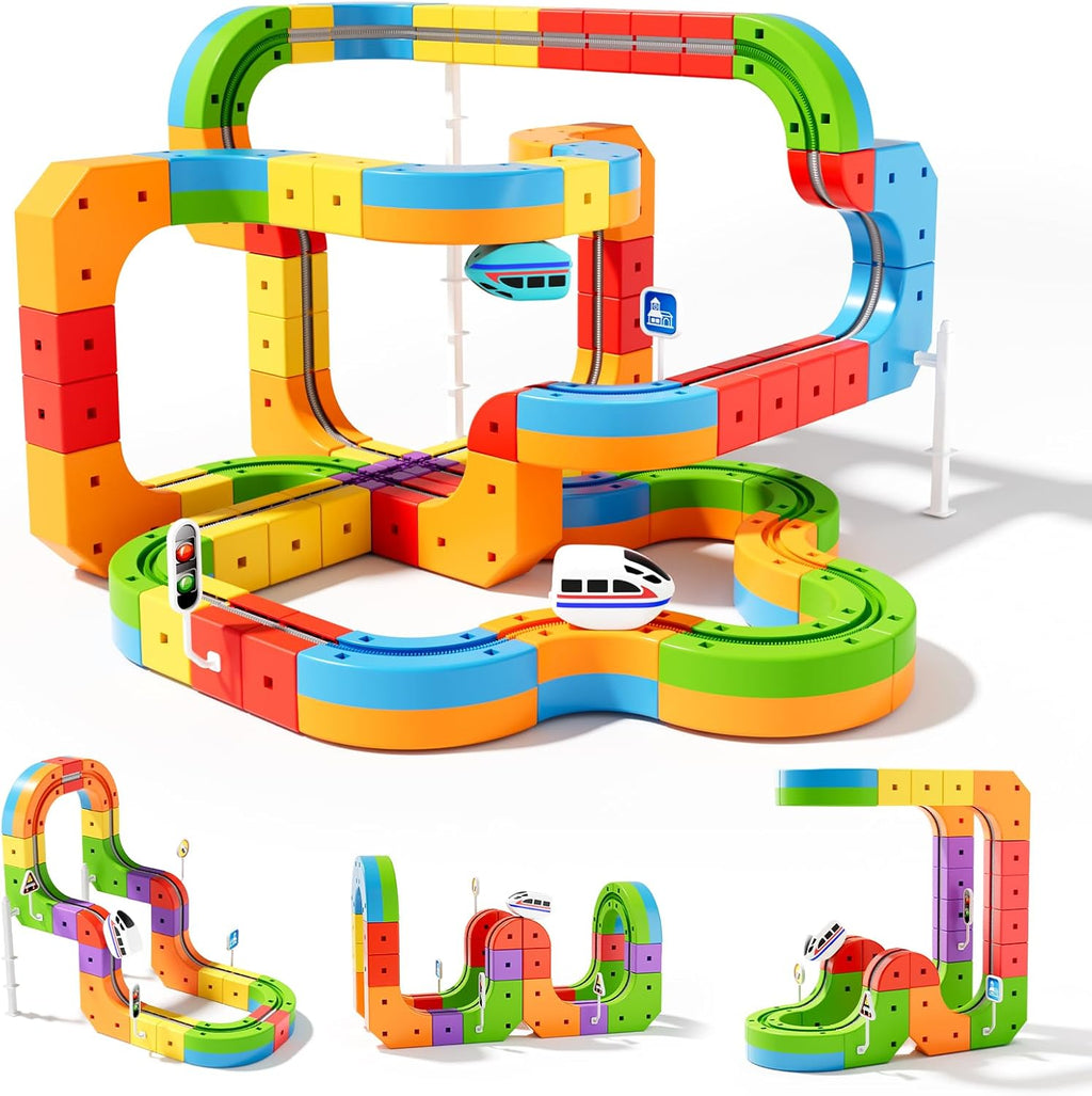 3D Flexible Electric Train & Race Track Set - Anti-Gravity STEM Toy for Kids 🚂🏎️