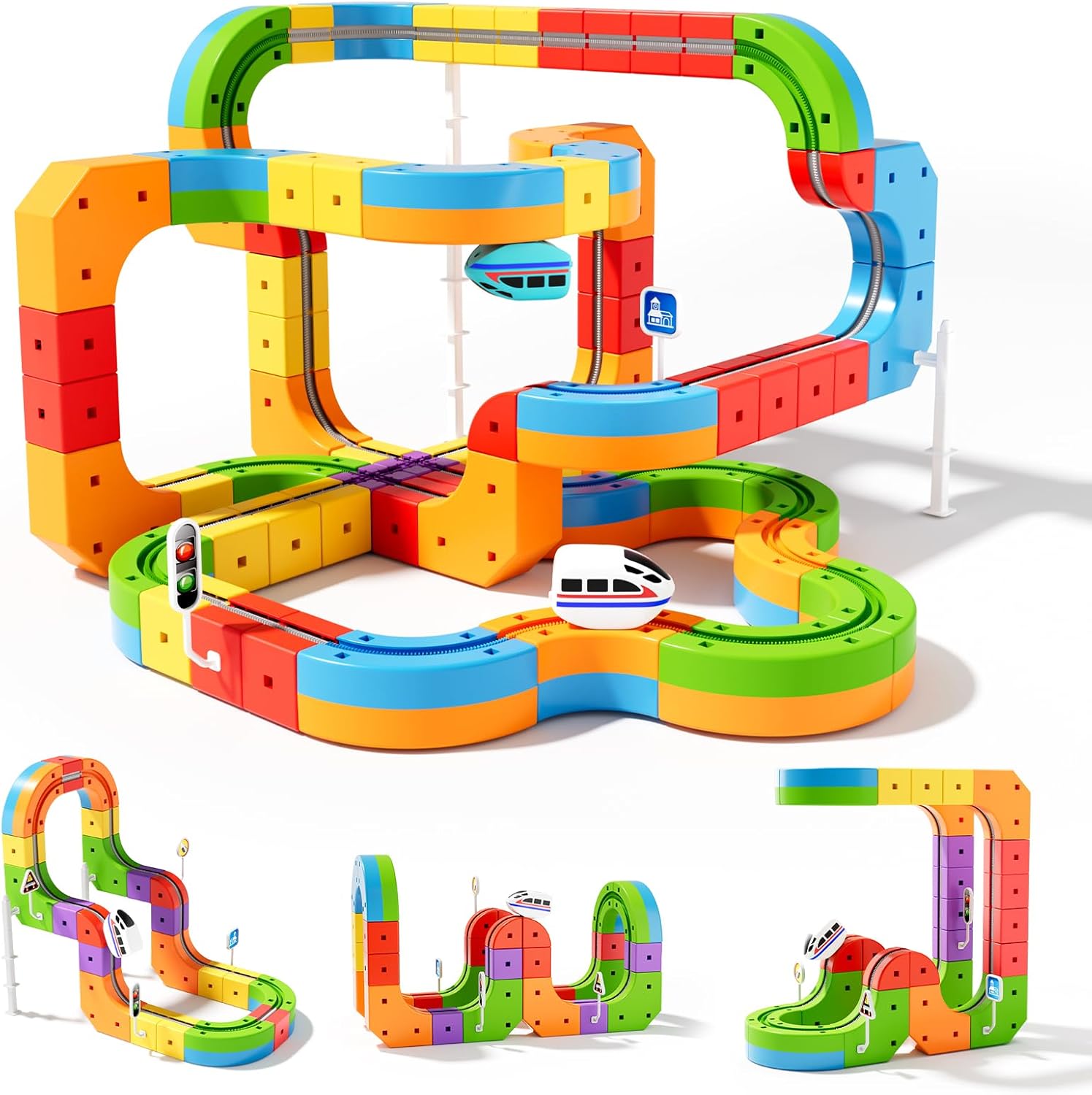 3D Flexible Electric Train & Race Track Set - Anti-Gravity STEM Toy for Kids 🚂🏎️