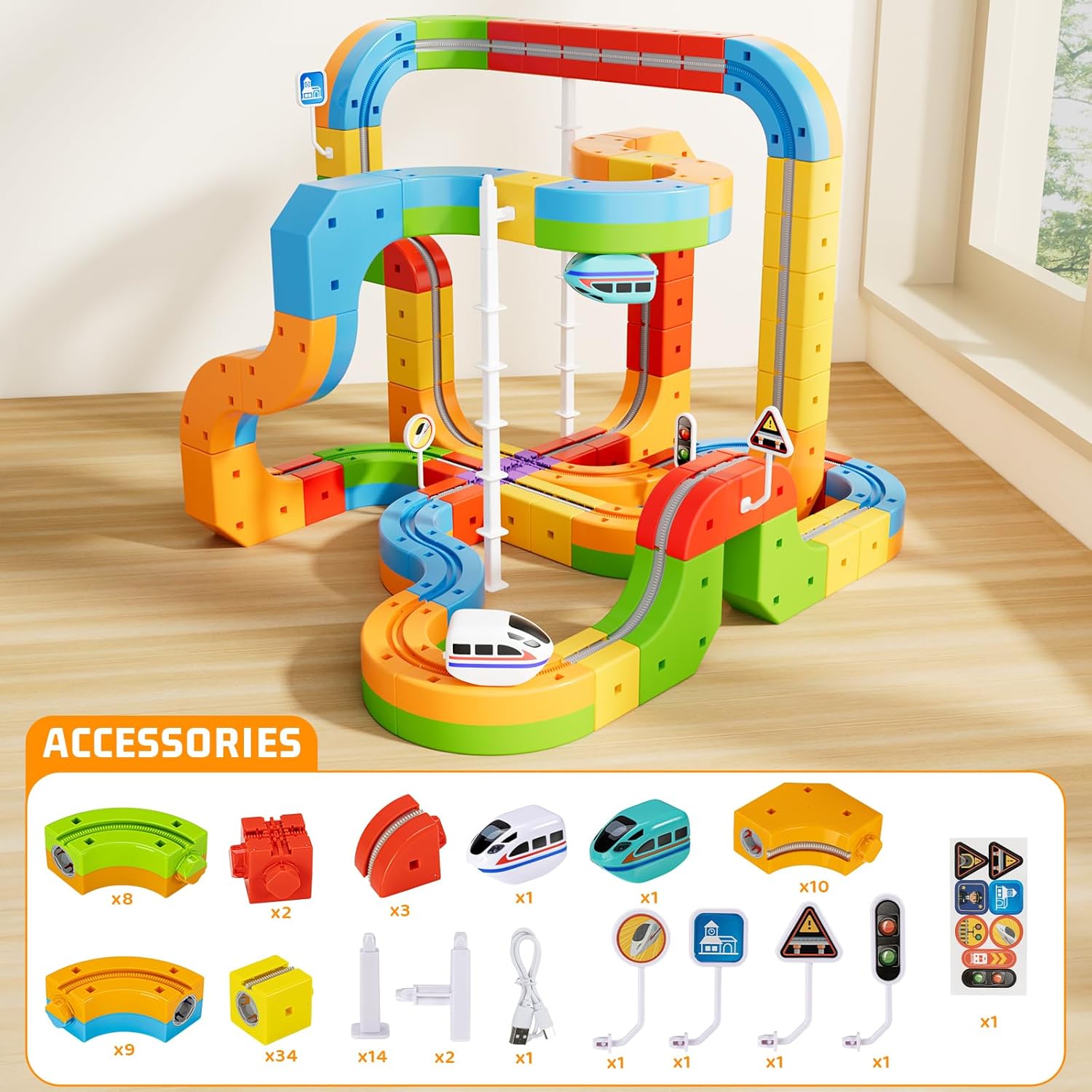 3D Flexible Electric Train & Race Track Set - Anti-Gravity STEM Toy for Kids 🚂🏎️