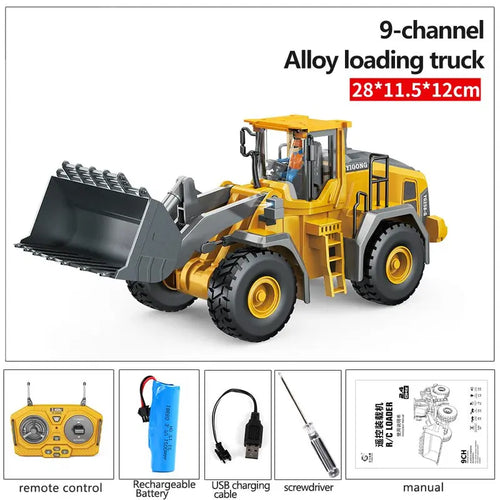 11-Channel RC Construction Vehicle Set - Realistic Excavator & Dump Truck Toys 🏗️🚛