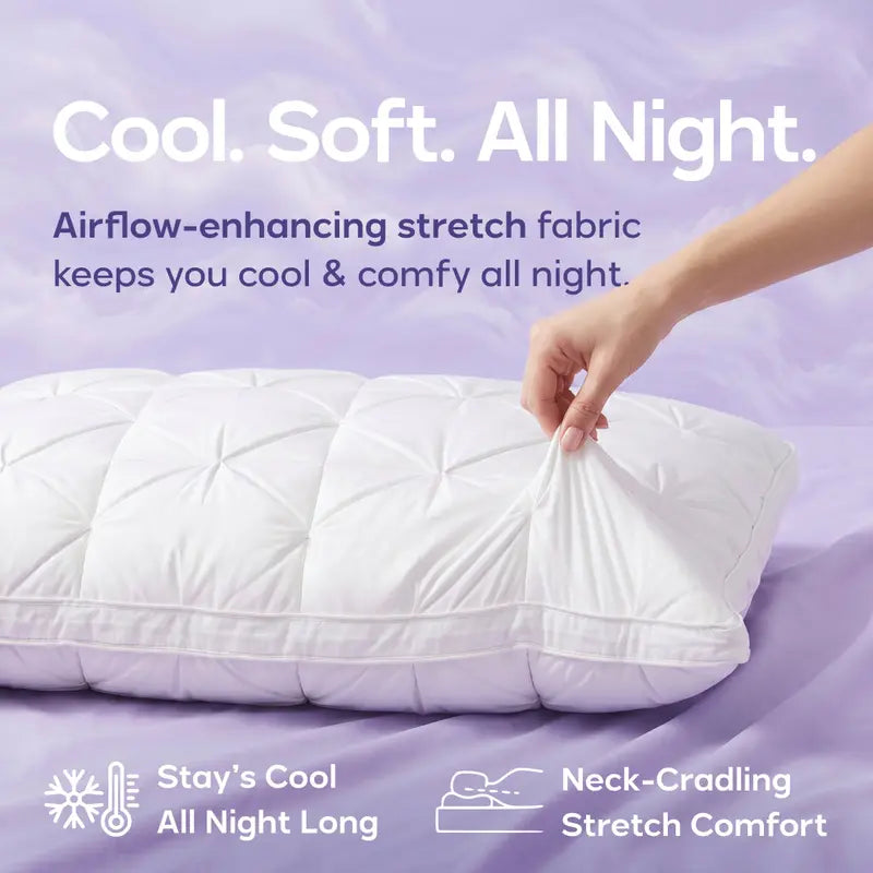 Soft Quilted Puff Grid Pillow - Cloud-Like Plush Bed Comfort ☁️✨