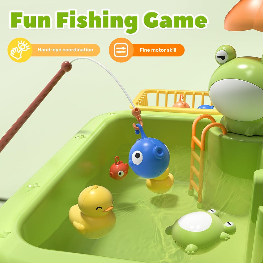 Kids Play Kitchen Sink with Running Water & Floating Fishing Toy Set 💧🎣
