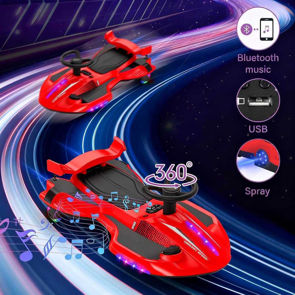 12V Electric Wiggle Car - 2-in-1 Swing & Drift Ride-On with LED Lights & Music 🏎️💨