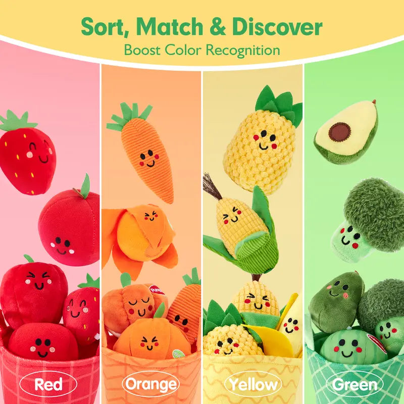 My First Sensory Garden: 16-Piece Montessori Fruit & Veggie Set 🍓🥕