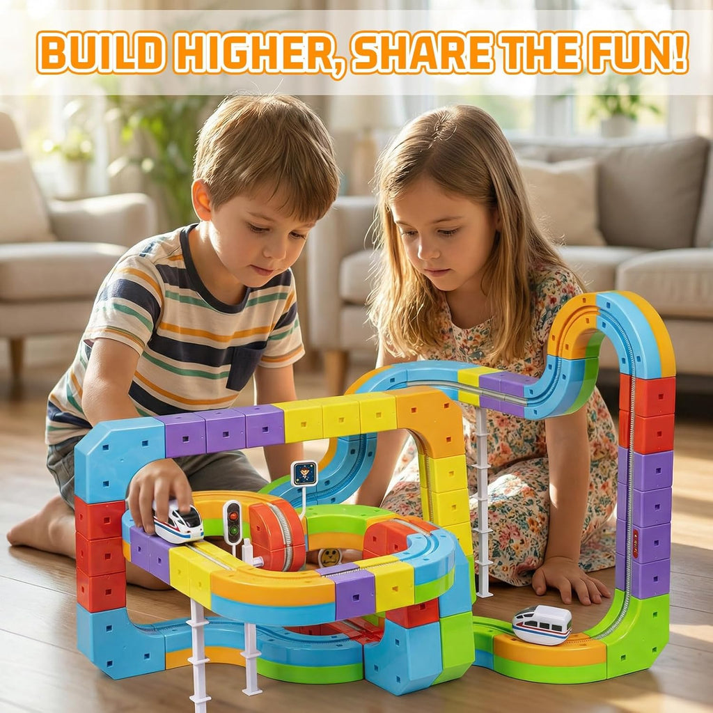 3D Flexible Electric Train & Race Track Set - Anti-Gravity STEM Toy for Kids 🚂🏎️