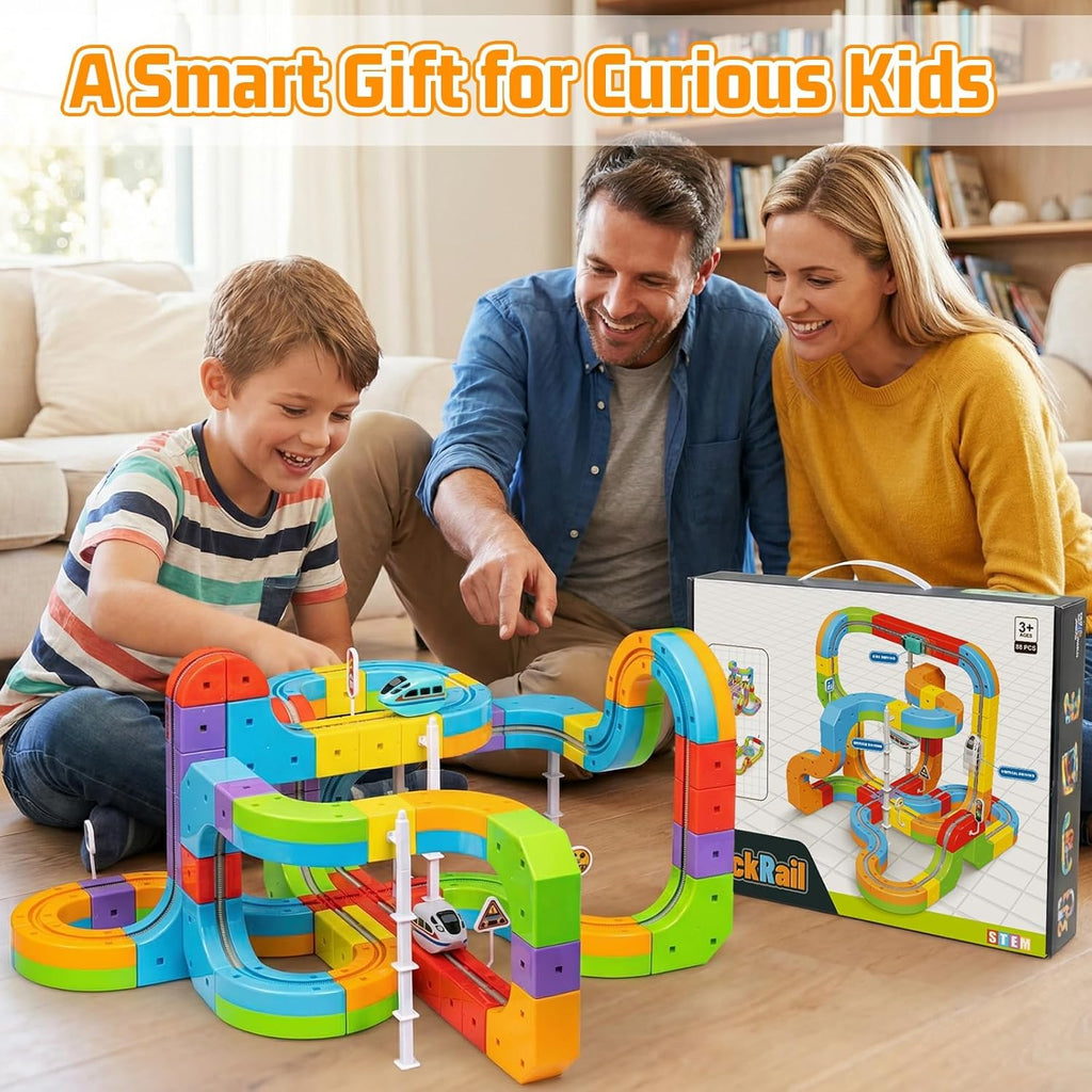 3D Flexible Electric Train & Race Track Set - Anti-Gravity STEM Toy for Kids 🚂🏎️