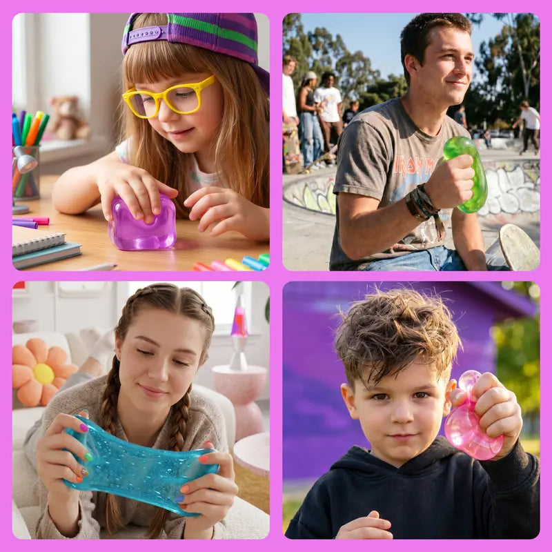 4-Pack High-Density Stress Cubes - Slow Rising Sensory Fidget Toys 🧊✨
