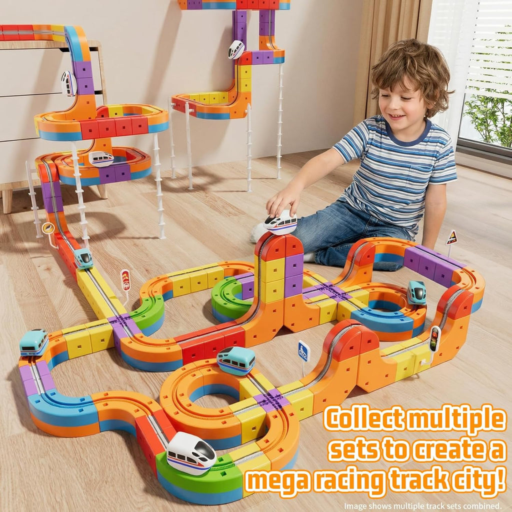 3D Flexible Electric Train & Race Track Set - Anti-Gravity STEM Toy for Kids 🚂🏎️
