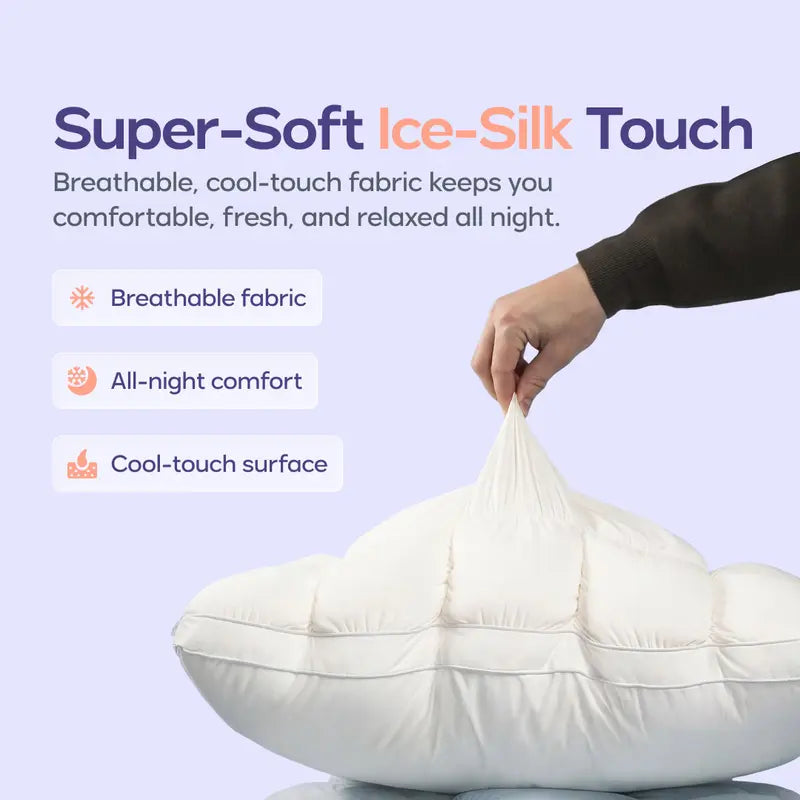 Soft Quilted Puff Grid Pillow - Cloud-Like Plush Bed Comfort ☁️✨