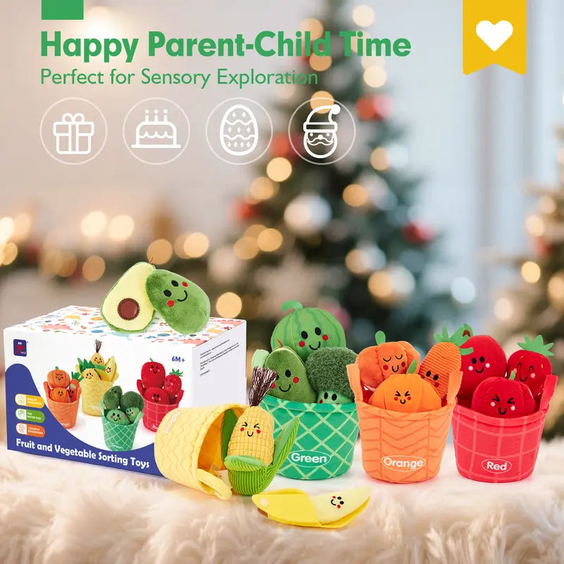 My First Sensory Garden: 16-Piece Montessori Fruit & Veggie Set 🍓🥕