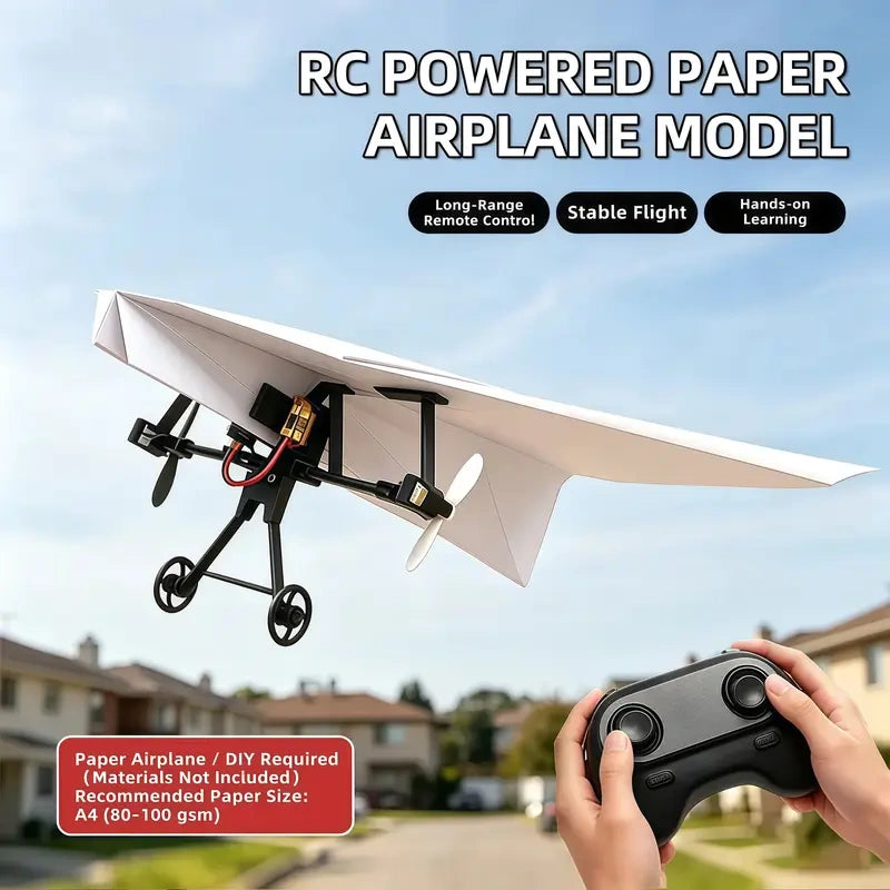 DIY RC Paper Airplane Kit - Easy-to-Fly Remote Control Flying Toy with Gyro ✈️✨