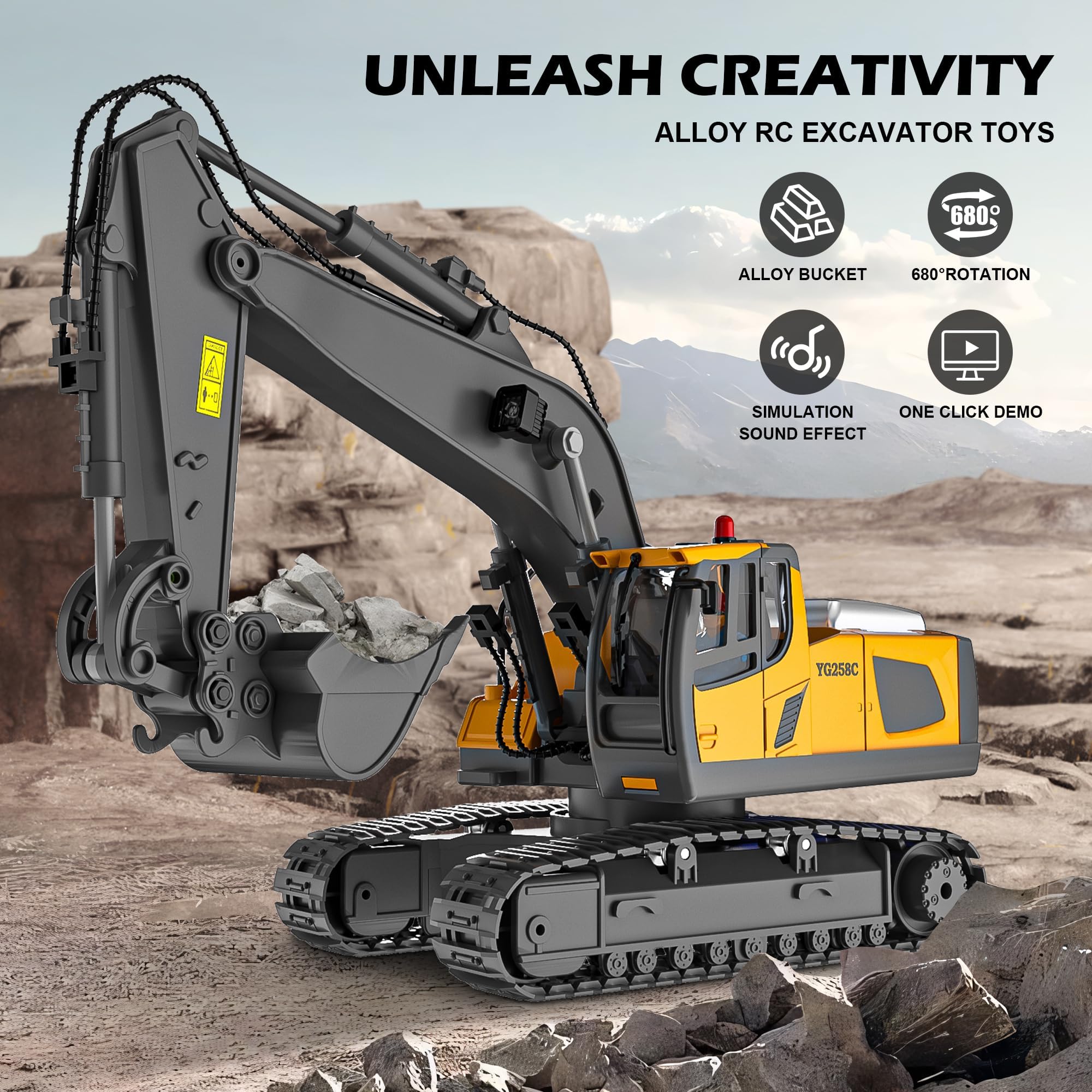 11-Channel RC Construction Vehicle Set - Realistic Excavator & Dump Truck Toys 🏗️🚛
