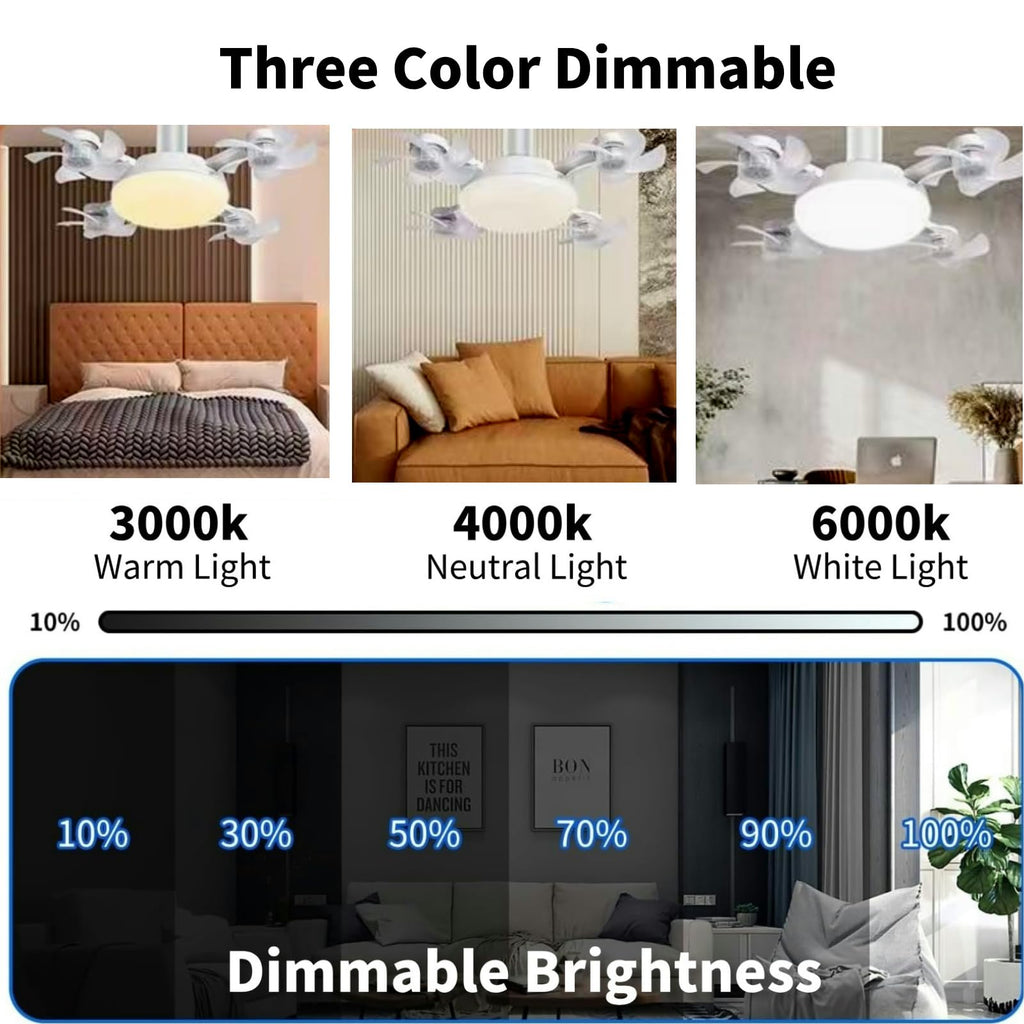 2-in-1  Socket Ceiling Fan Light - Silent LED Fan with Remote Control 💡🌀