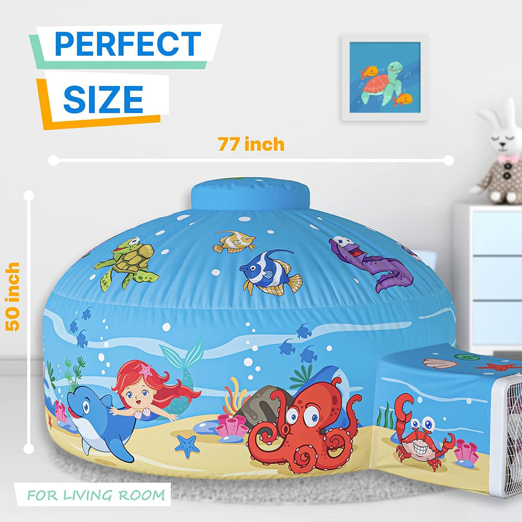 Instant Inflatable Air Tent for Kids - Large Indoor Playhouse Fort (77" x 50") 🏰💨