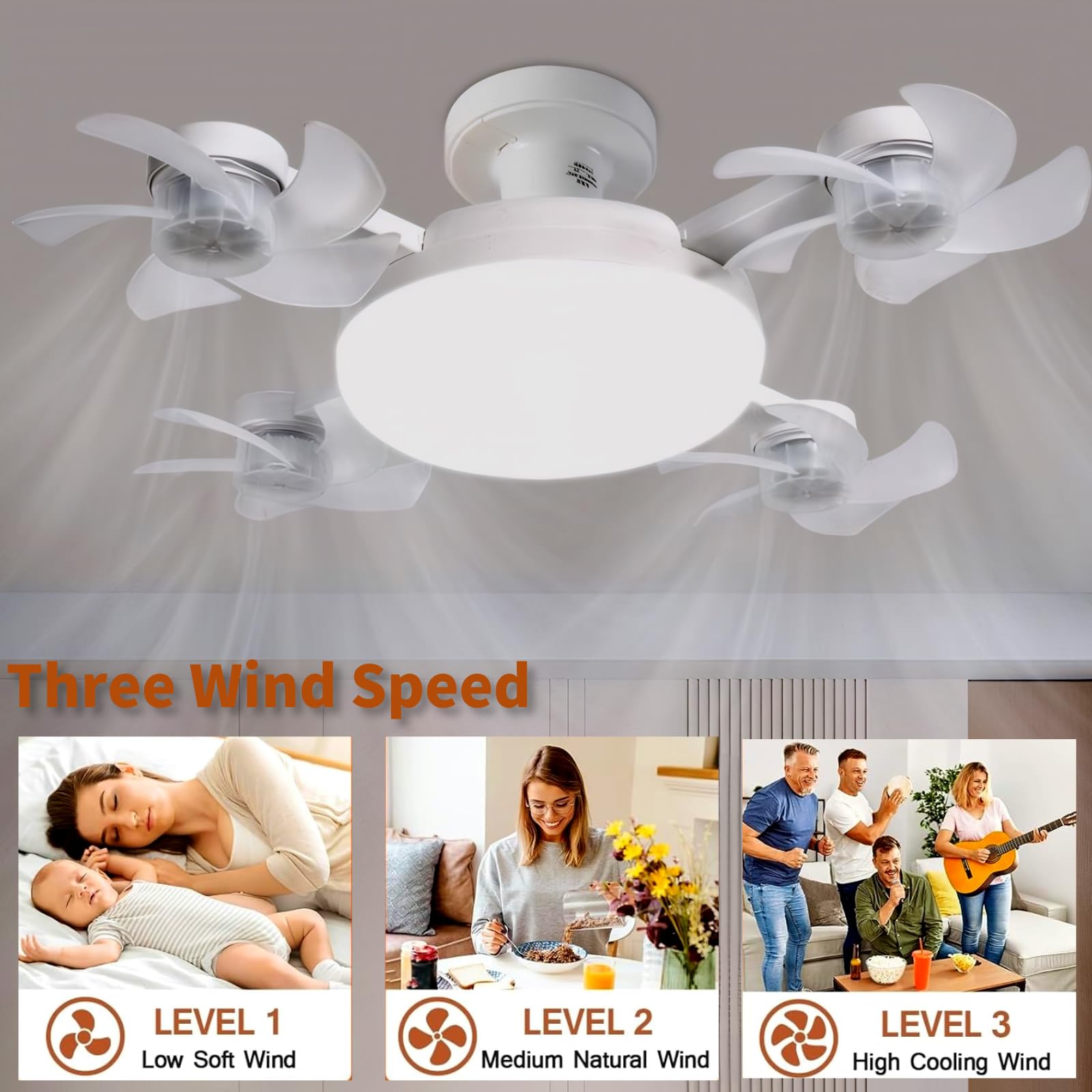 2-in-1  Socket Ceiling Fan Light - Silent LED Fan with Remote Control 💡🌀