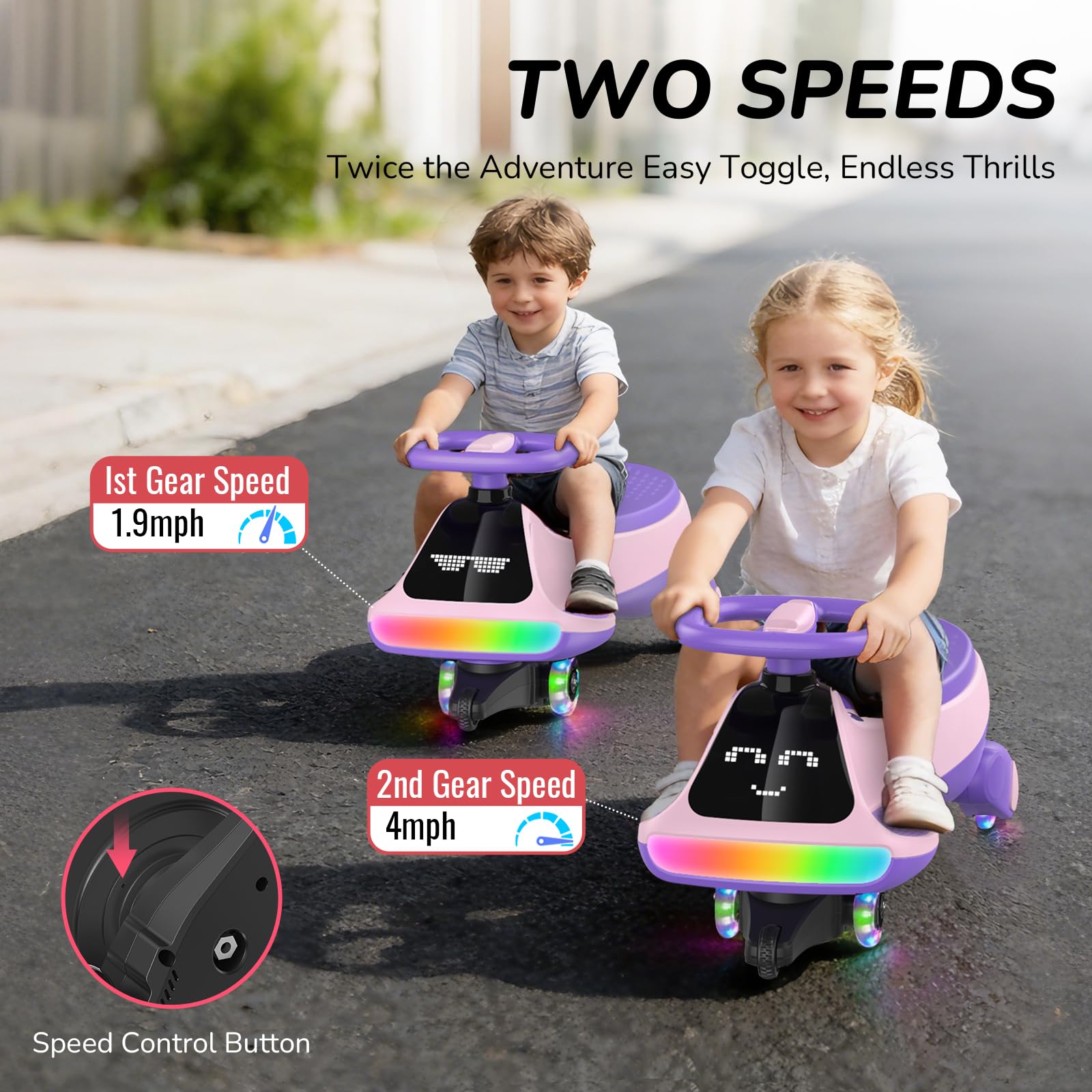 12V Electric Wiggle Car for Kids - Dual Speed Ride-On Toy 🏎️✨