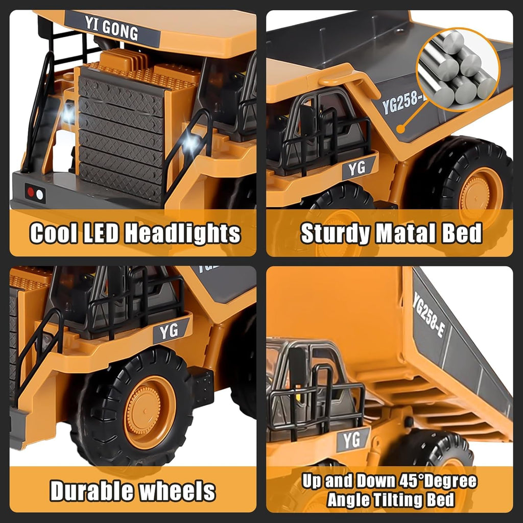 11-Channel RC Construction Vehicle Set - Realistic Excavator & Dump Truck Toys 🏗️🚛