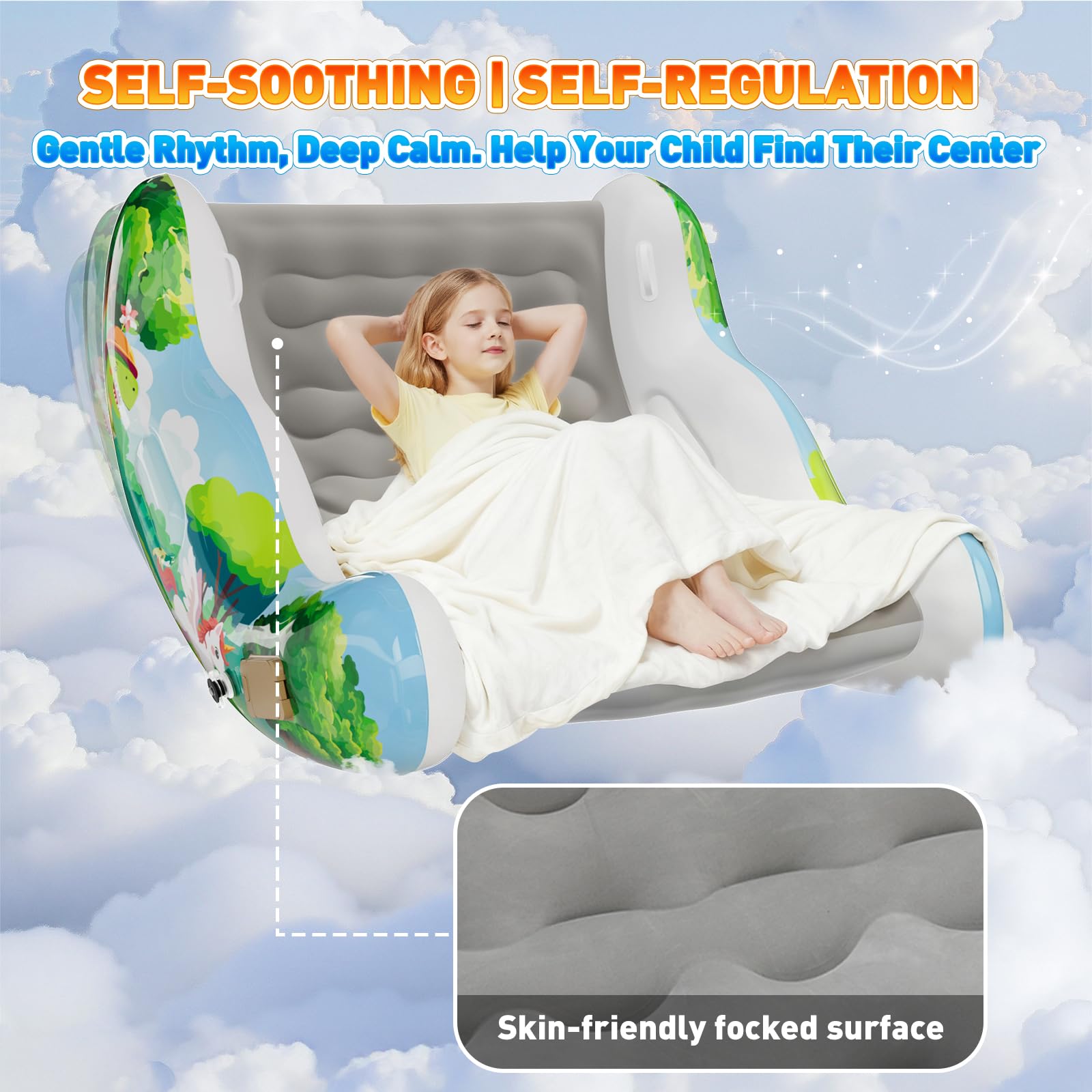 Inflatable Rocking Sensory Chair for Kids - Cloud Rocker for Autism & ADHD Support ☁️🧘‍♂️