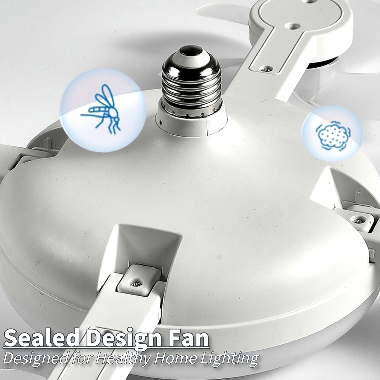 2-in-1  Socket Ceiling Fan Light - Silent LED Fan with Remote Control 💡🌀