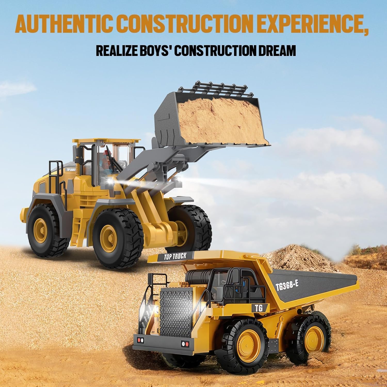 11-Channel RC Construction Vehicle Set - Realistic Excavator & Dump Truck Toys 🏗️🚛