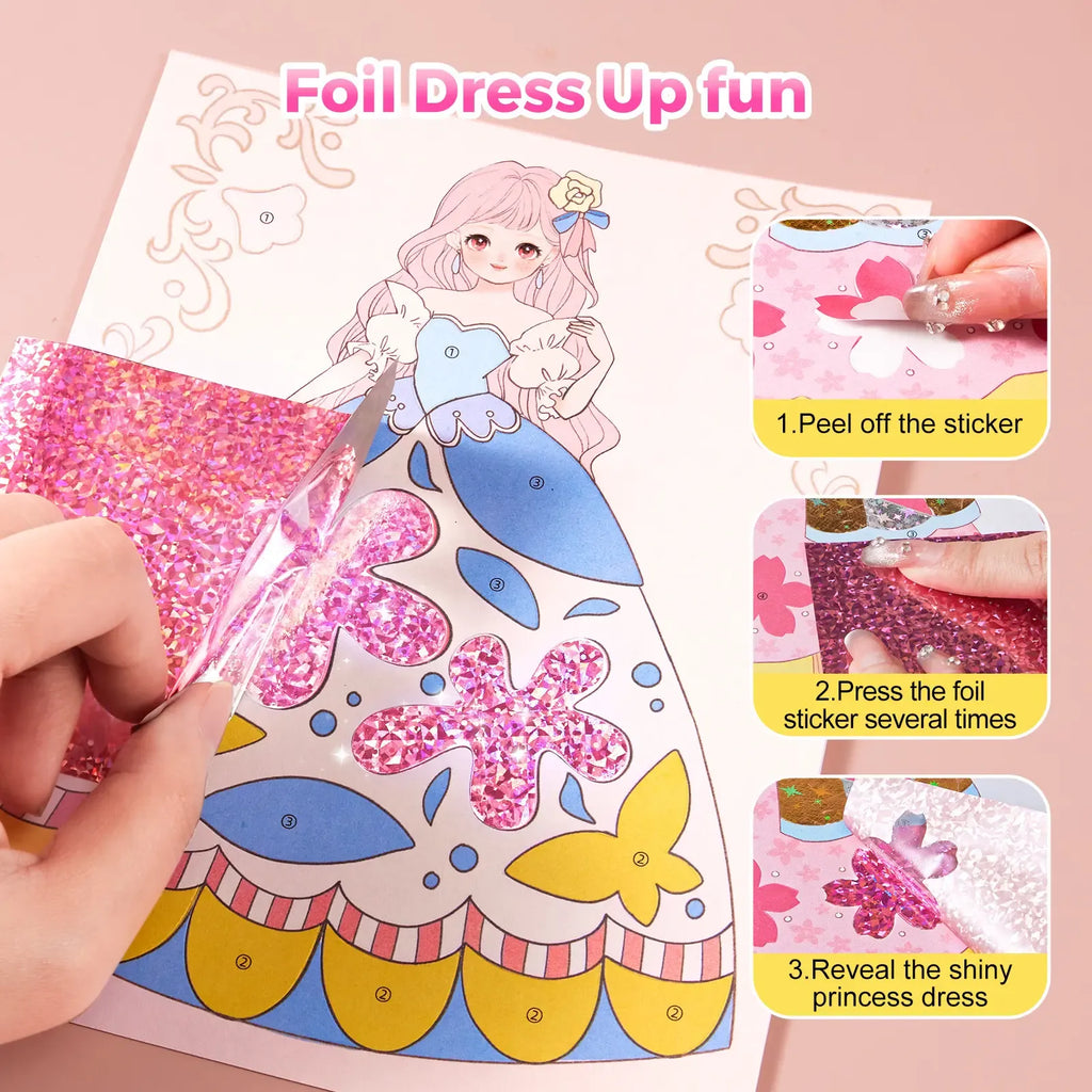 4-in-1 Princess Art & Craft Kit - Makeup, Gem Painting & Sticker Dress-Up Set for Girls 🎨👸