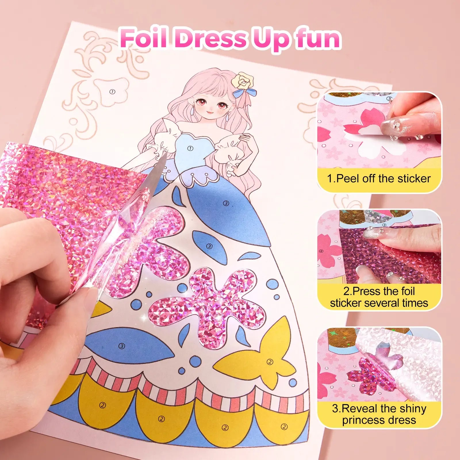 4-in-1 Princess Art & Craft Kit - Makeup, Gem Painting & Sticker Dress-Up Set for Girls 🎨👸